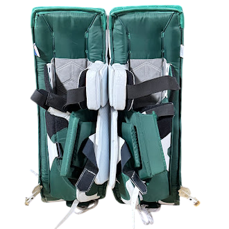 Jambières de gardien de but Vaughn Velocity V9 d'occasion (vertes/blanches)